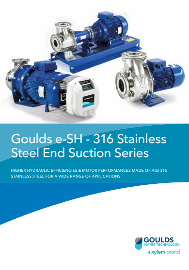The e-SH 316 stainless steel (SS) end suction pump
