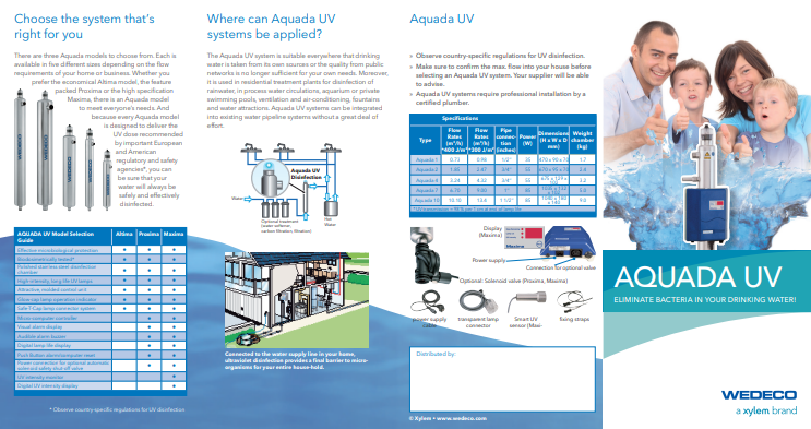 Wedeco Aquada Series UV disinfection system
