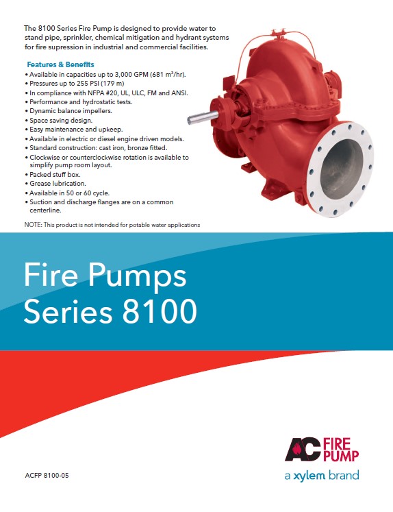 AC Fire Pump 8100 Series Horizontal Split Case Fire Pumps