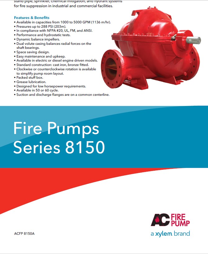 AC Fire Pump 8150 Series Horizontal Split Case Fire Pumps