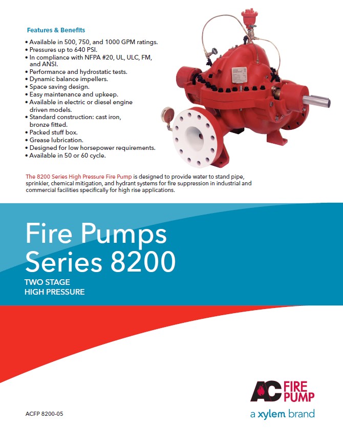 AC Fire Pump 8200 Series Horizontal Split Case Fire Pumps
